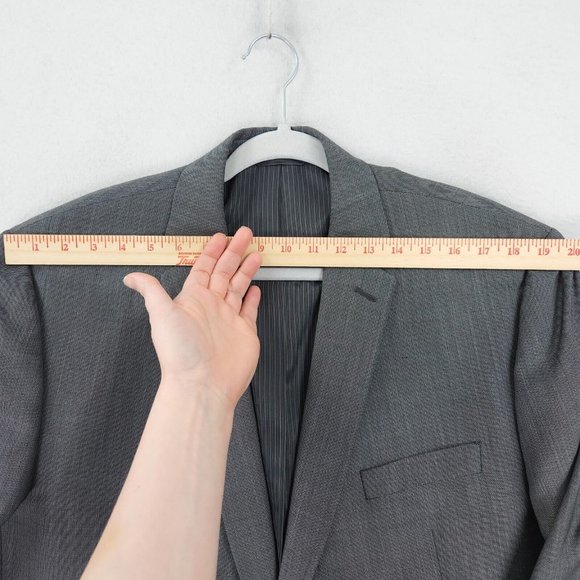 Calvin Klein Jacket Mens 46 Regular Gray Wool Slim Fit Blazer Suit Coat Career - Picture 9 of 15